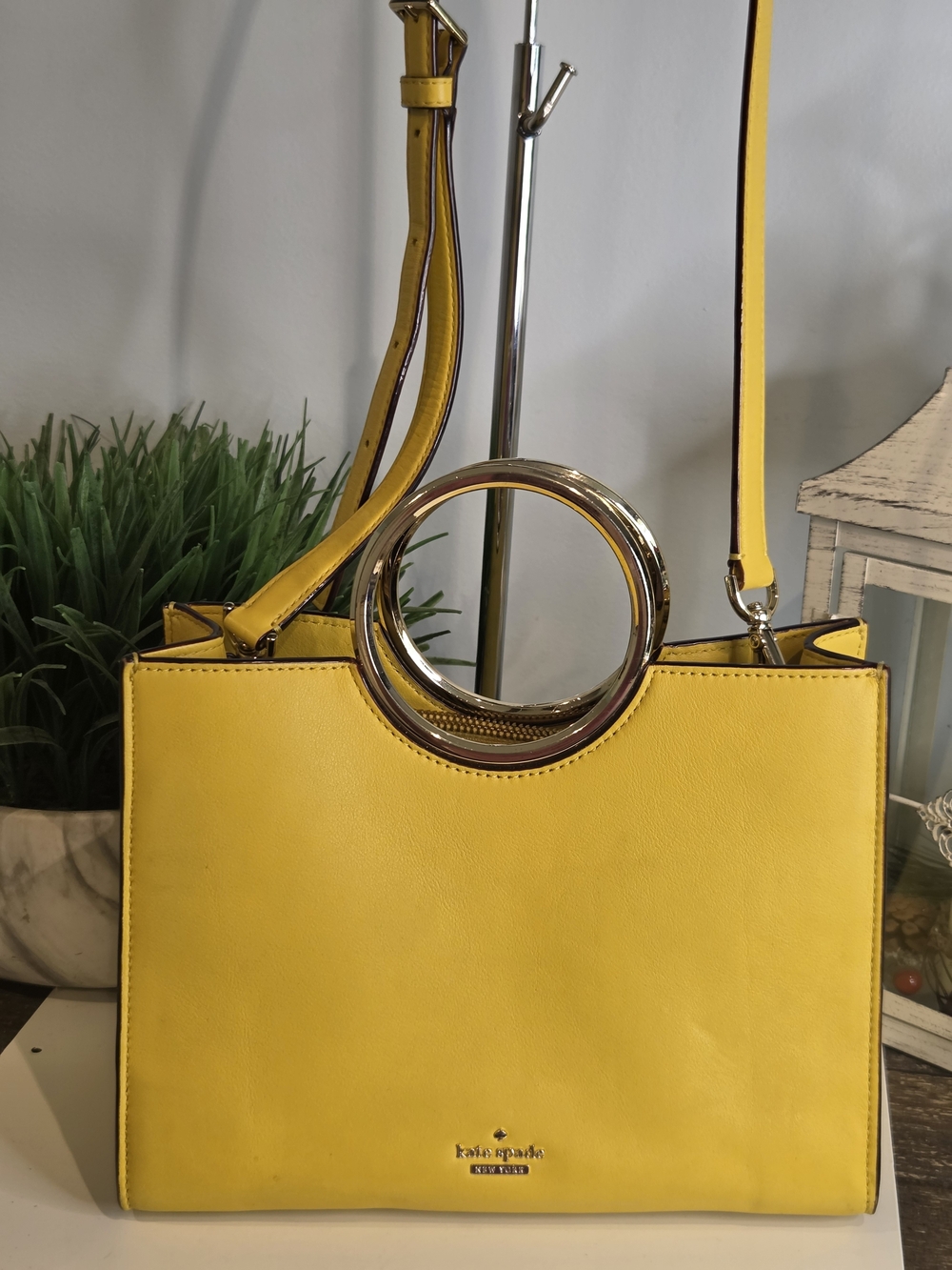 Kate Spade White Rock Road Sam Leather Satchel Bag - Primrose Yellow